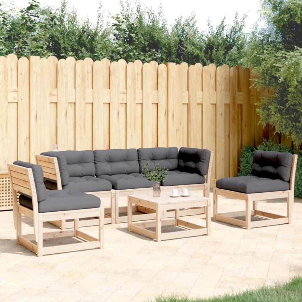 vidaXL 5-tlg. Garten-Sofagarnitur mit Kissen Massivholz Kiefer 3216980 Bild 1