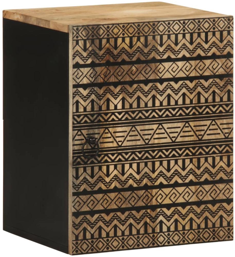 vidaXL Bad-Hängeschrank Schwarz 38x33,5x48 cm Massivholz Mango 4018648 Bild 1