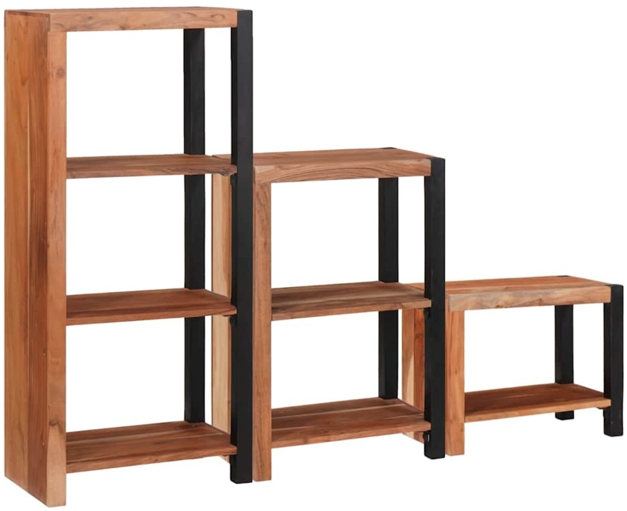 vidaXL Regal 3 pcs Braun 50 x 30 x 110 cm Massivholz Akazie 3321522 Bild 1