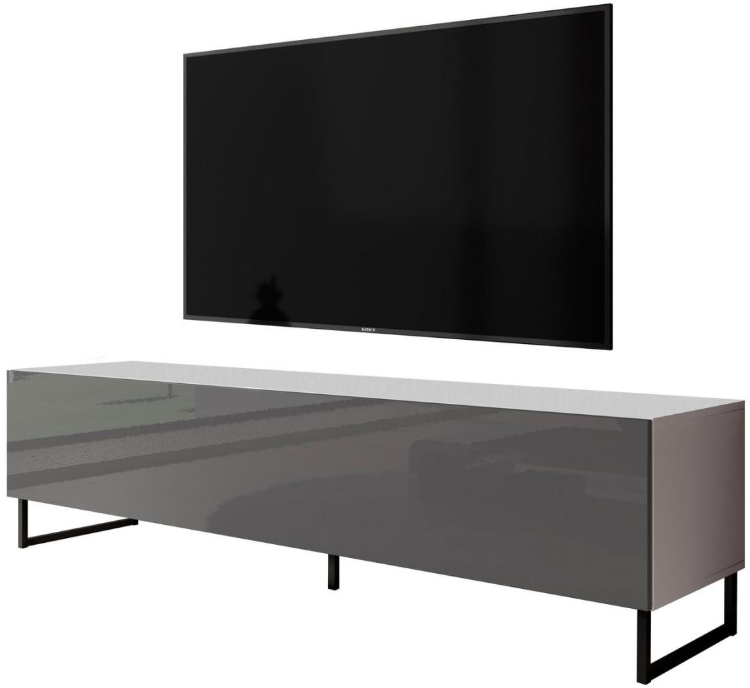 Furnix TV-Schrank Zalvo TV Lowboard Kommode 160 cm breit mit Metallfüßen 3 geschlossene Fächer, elegant & zeitlos schön Bild 1