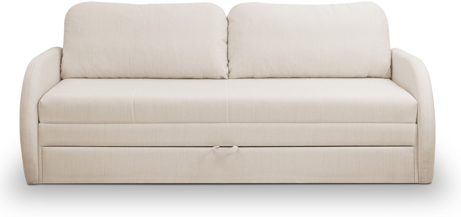 Selsey 'Diego' 3-Sitzer-Sofa mit Schlaffunktion und Bettkasten, hellbeige, ca. 90 x 221 x 91 cm Bild 1