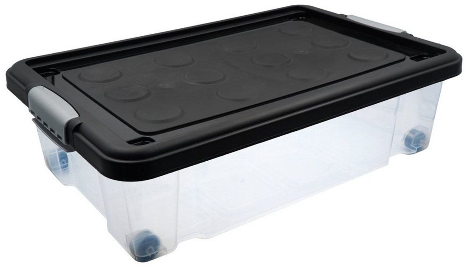 hrb Unterbettkommode transparente Aufbewahrungsbox Rollbar Unterbettbox mit Deckel Click (1 St) Bild 1