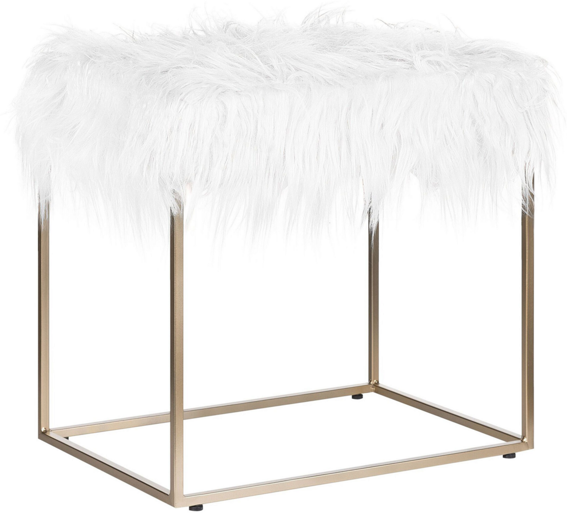 Hocker Felloptik weiß MANHATTAN Bild 1