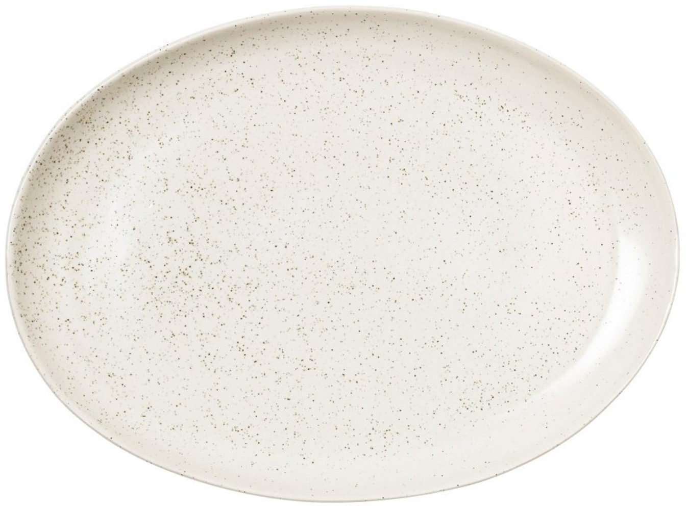 Broste Copenhagen Servierplatte NORDIC VANILLA Platte oval 35,5 cm, Steingut mit reaktiver Glasur, (Platten), Nordic Vanilla Platte oval Bild 1