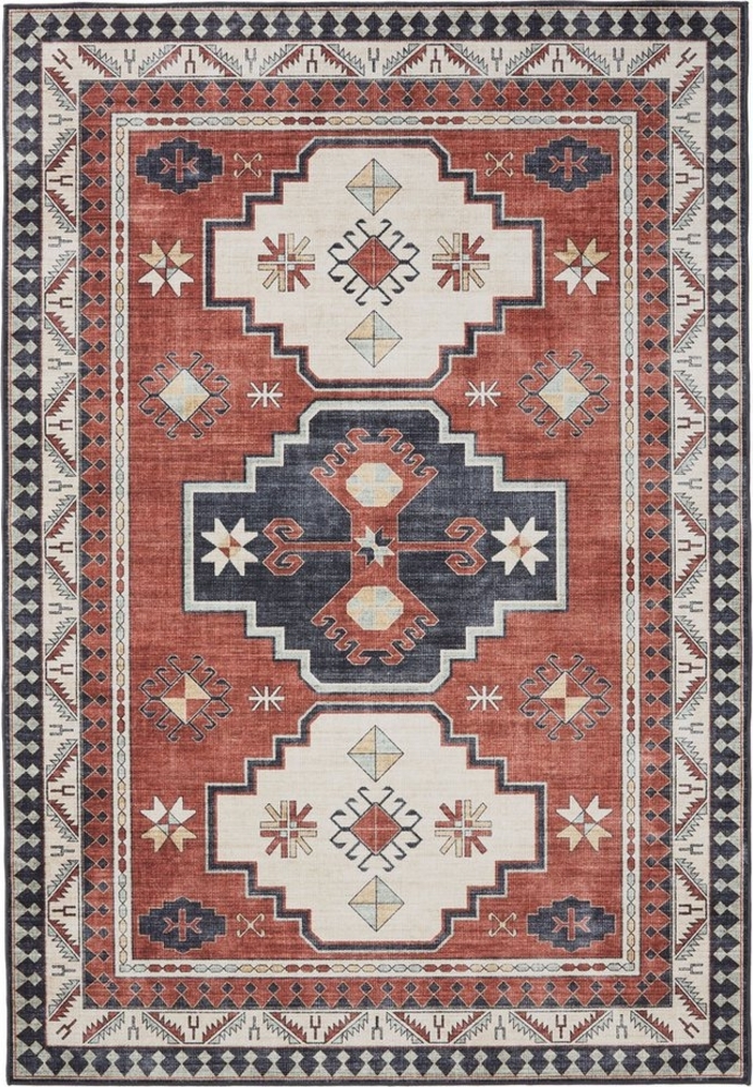 benuta Teppich George, rund, Höhe: 5 mm, Vintage-Look, Kurzflor, Teppich Wohnzimmer, Schlafzimmer, Waschbar Bild 1