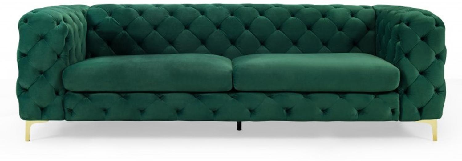 Casa Padrino Chesterfield Sofa in Grün / Gold 240 x 97 x H. 73cm Bild 1