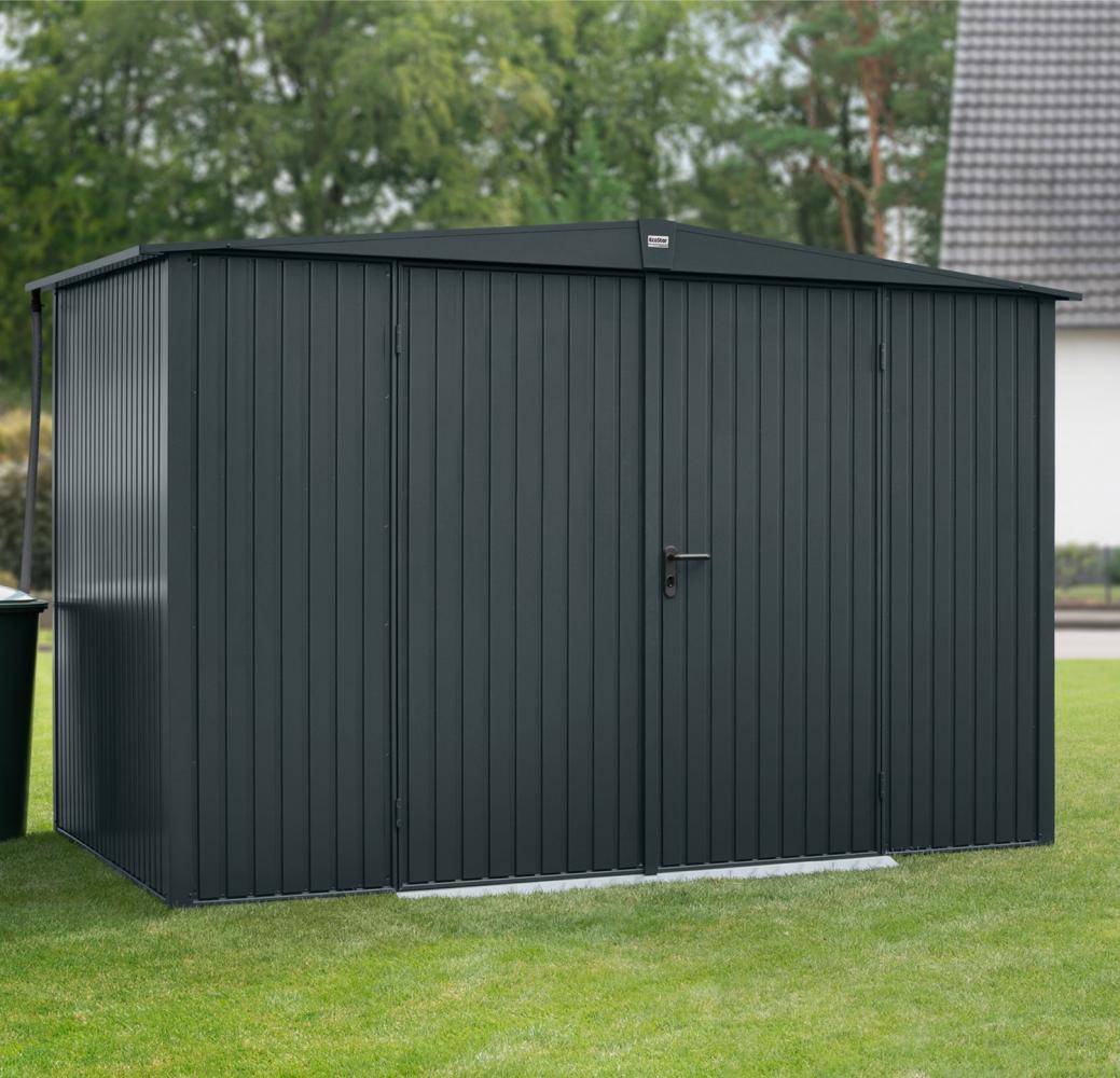 Hörmann Ecostar Metall-Gerätehaus Trend mit Satteldach Typ 3, 238 x 303 cm , anthrazitgrau, 7,2 m²,2-flüglige Tür Bild 1