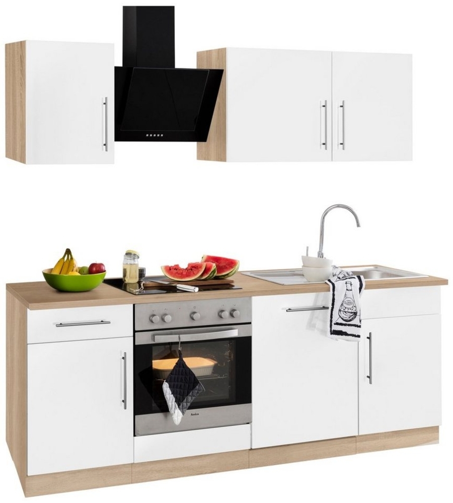 wiho Küchen Küchenzeile Cali, mit E-Geräten, Breite 220 cm mit Metallgriffen Bild 1