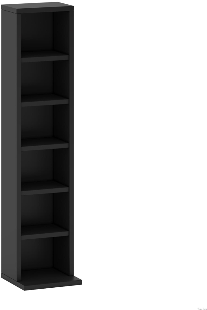 TARGET HOME CD-Regal Platzsparendes Aufbewahrungsregal für Flur und Büro 102 CDs, 36 DVDs schwarz (H 91.8 x T 20 x B 21 cm) Bild 1