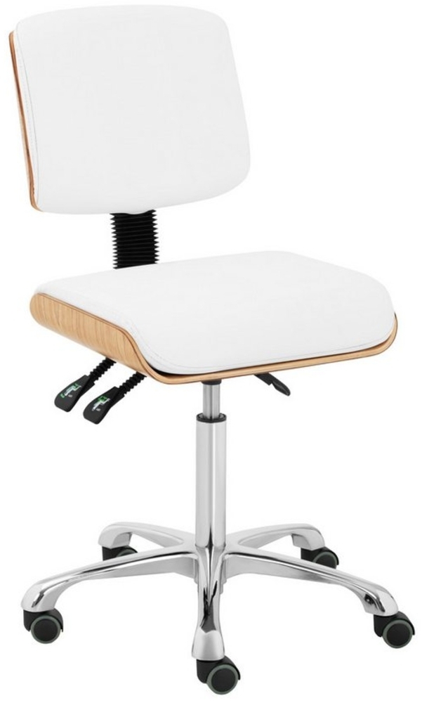 Physa Drehstuhl Rollhocker Bürohocker Drehhocker Arbeitshocker Hocker Gasfeder weiß Bild 1