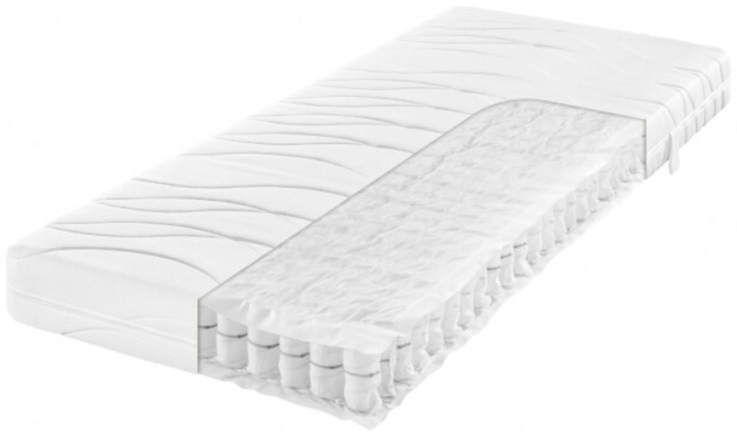 Tonnentaschenfederkern Matratze 19 cm - TTFK 7-Zonen - f.a.n. Rubin T 160x200 cm-H2=mittel Bild 1