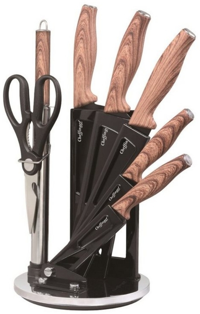 Cheffinger Messer-Set 8 tlg Messerset Kochmesser Messerständer drehbar Edelstahl Messer (Set, 8-tlg) Bild 1