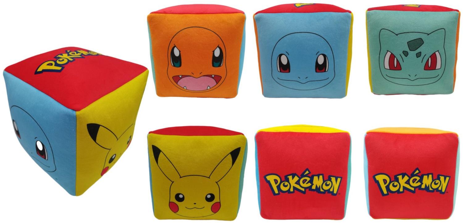 Pokémon Würfel-Kissen Kuschelkissen Perfektes Dekokissen für jedes Zimmer Bild 1