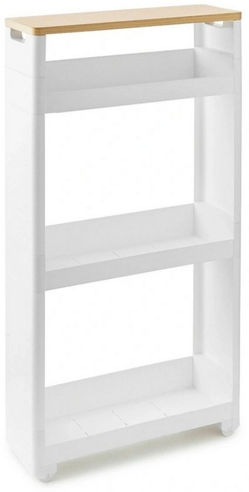 Betty Bossi Badregal Nischenregal mit Rollen 45×17×88 cm weiß Regal Badezimmer Küche, Steck-Montage Bild 1