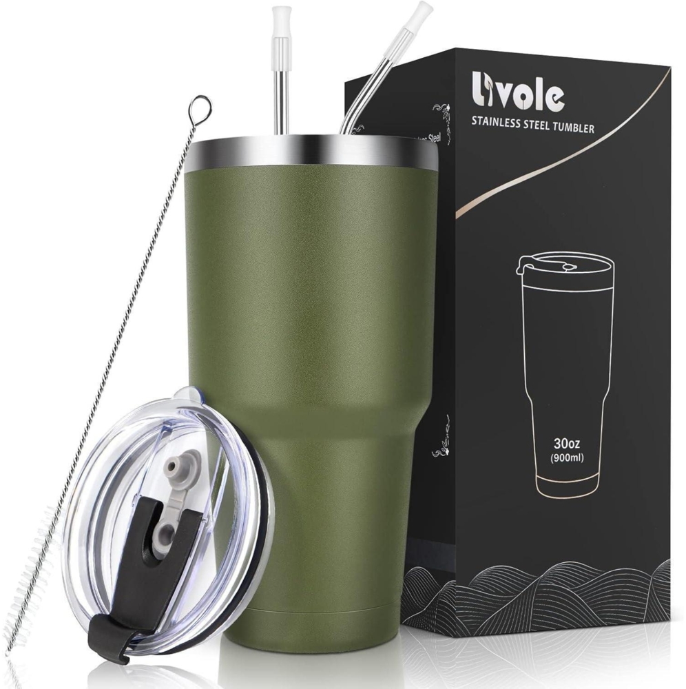 Livole 30oz Trinkbecher Doppelwandiger Edelstahl Vakuum Isolierter Kaffeebecher Bild 1
