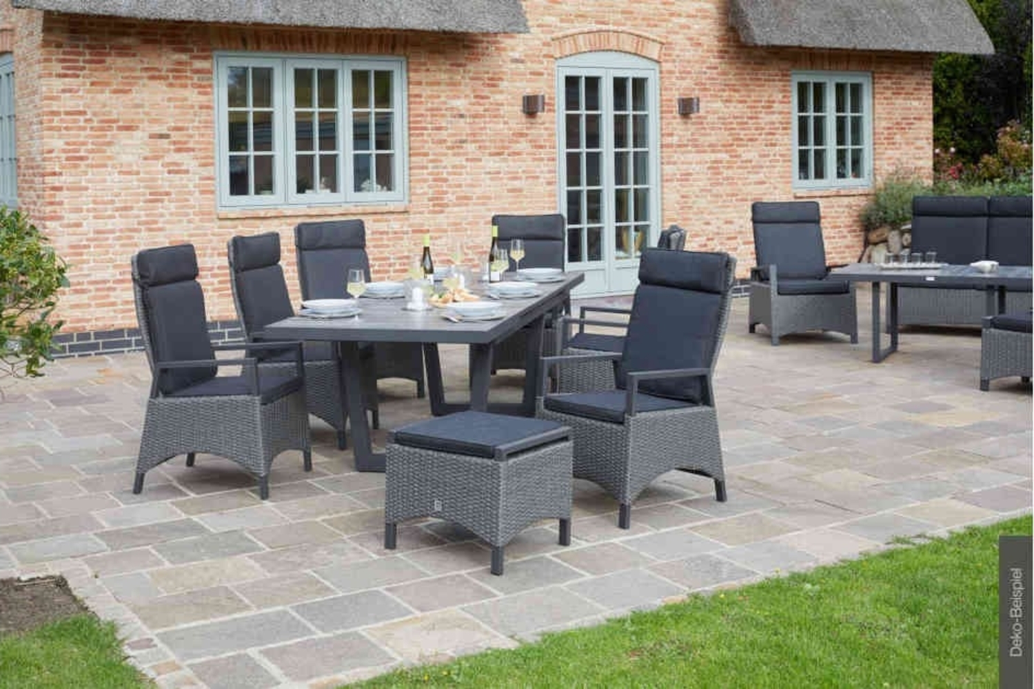 Gartenmöbel 6er Set Keramo Dining Set grau mix Bild 1