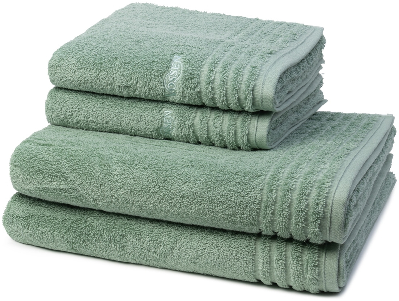 Vossen Vienna Style Supersoft 4 tlg. Frottier-Set - 2 X Handtuch (50 X 100cm), 2 X Duschtuch (67 X 140cm) - 620 g/m2 - Soft green Bild 1