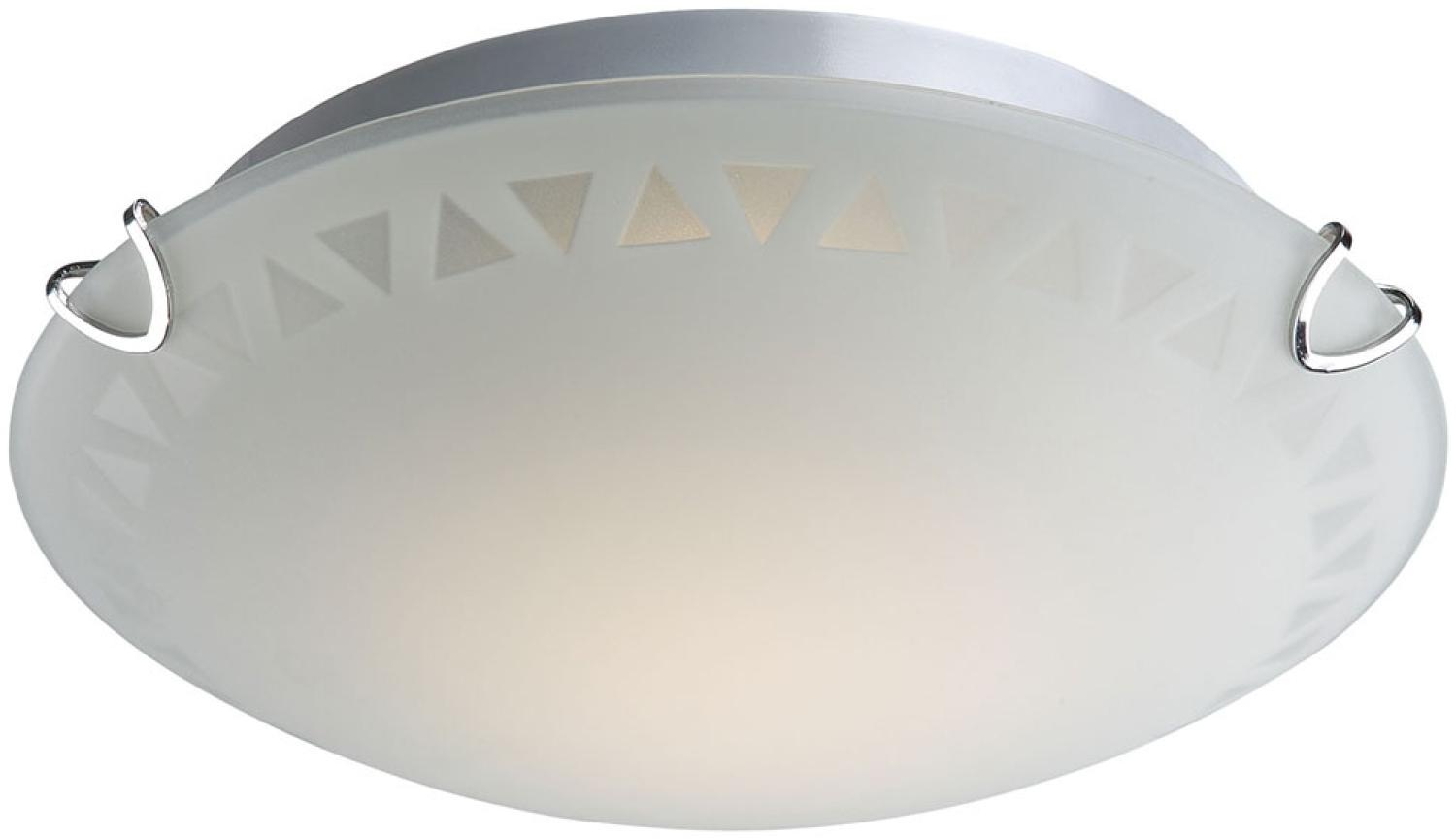 LED Glaslampe, Dekormuster, Metall, Chrom, D 25cm Bild 1