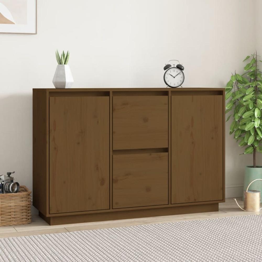 vidaXL Sideboard Honigbraun 111x34x75 cm Massivholz Kiefer 814312 Bild 1