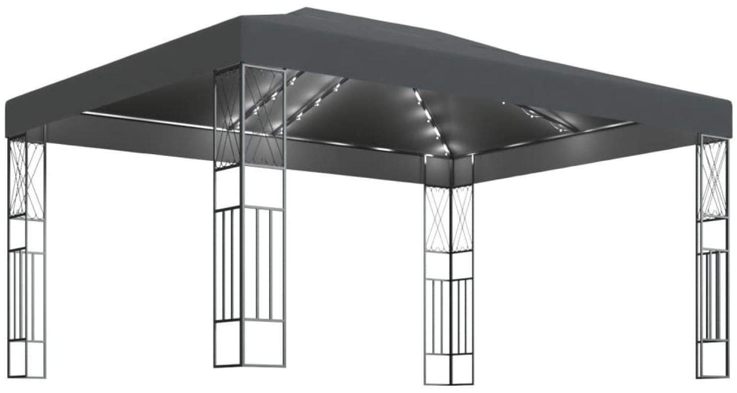 vidaXL Pavillon mit LED-Lichterkette 3x4 m Anthrazit Stoff 3070329 Bild 1