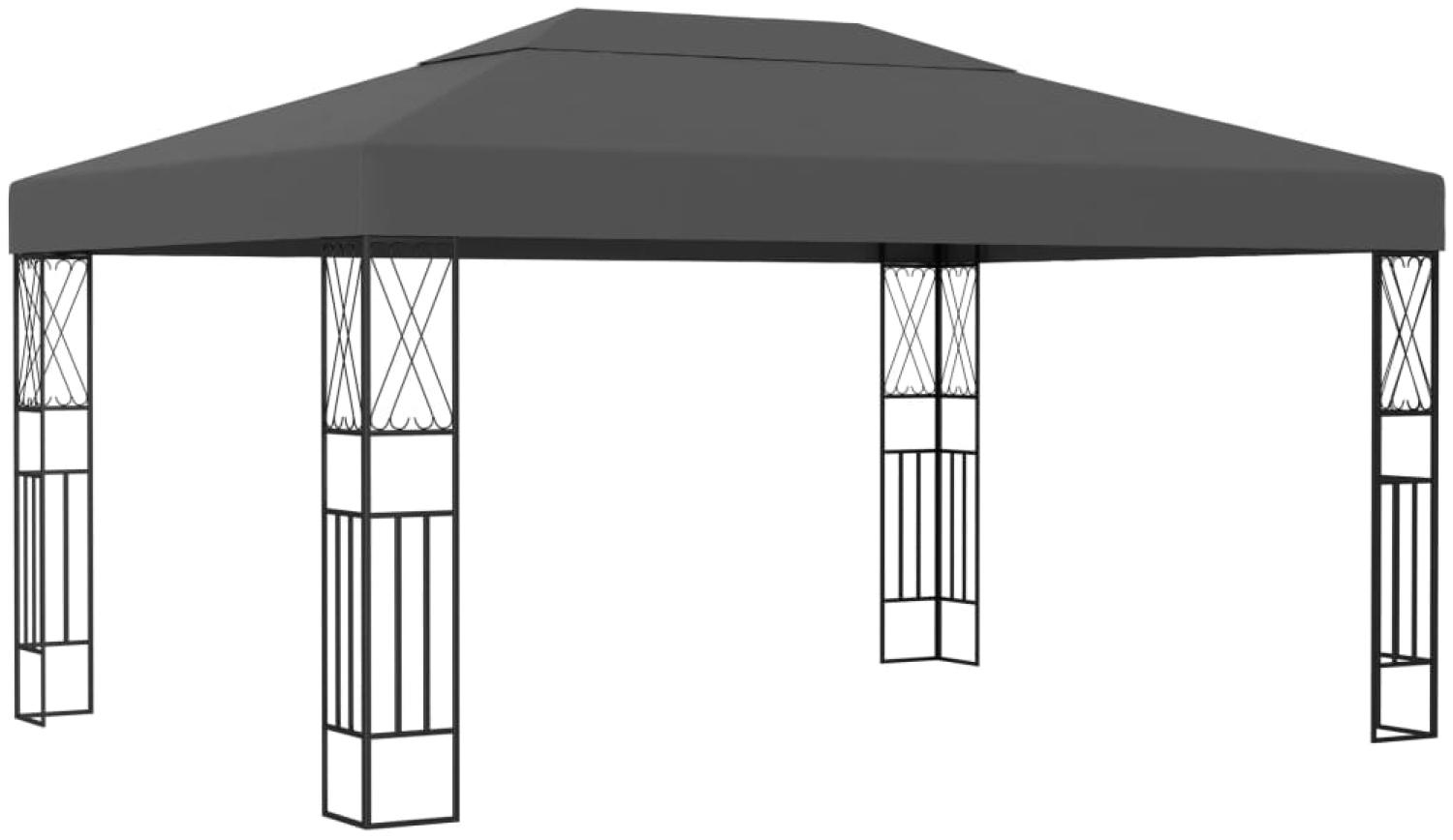 vidaXL Pavillon mit LED-Lichterkette 3x4 m Anthrazit Stoff 3070329 Bild 1