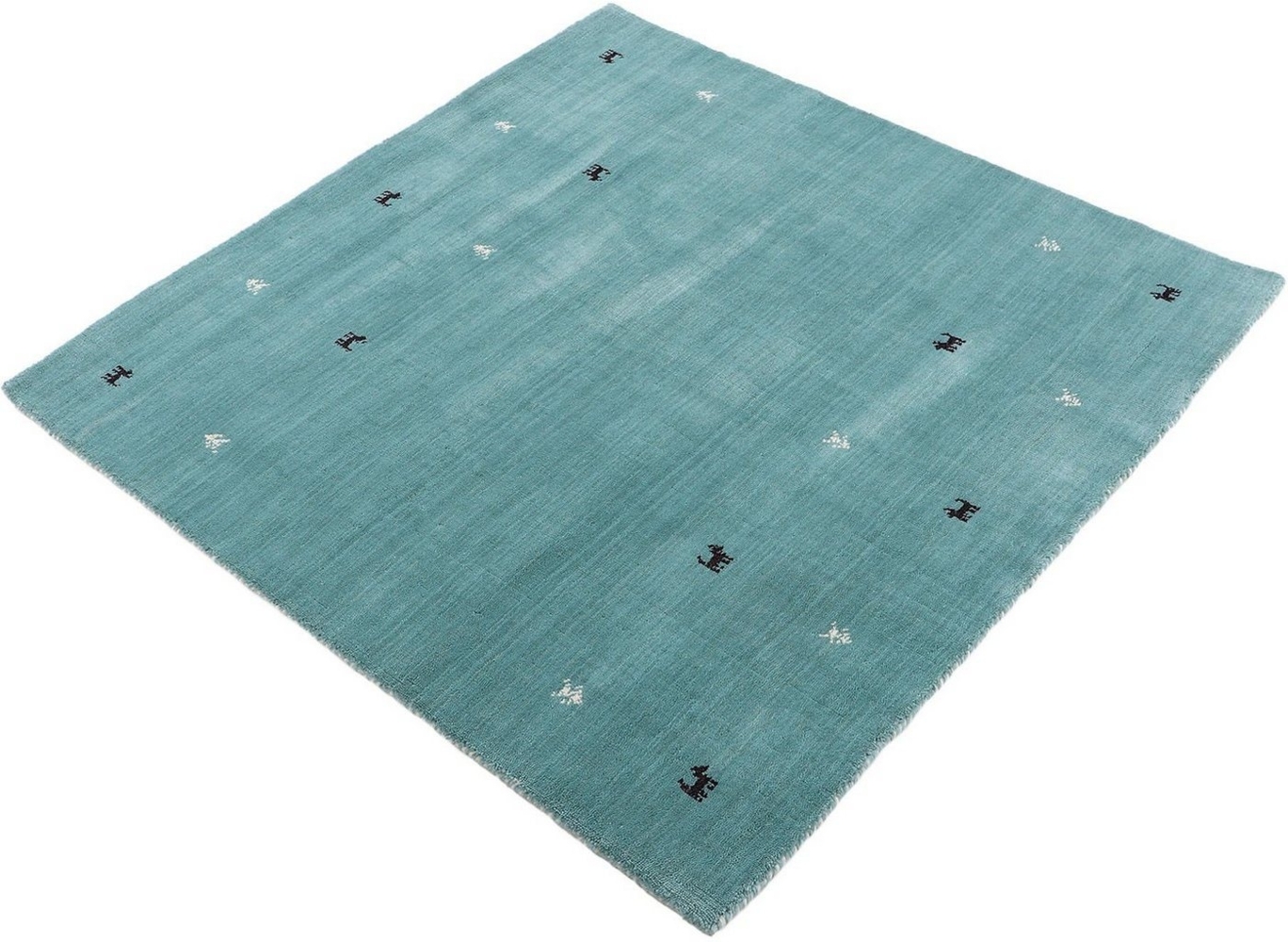 carpetfine Wollteppich Gabbeh-Uni, quadratisch, Höhe: 15 mm, reine Wolle, handgewebt, Gabbeh Loom Tiermotiv, Sonderform Quadrat Bild 1