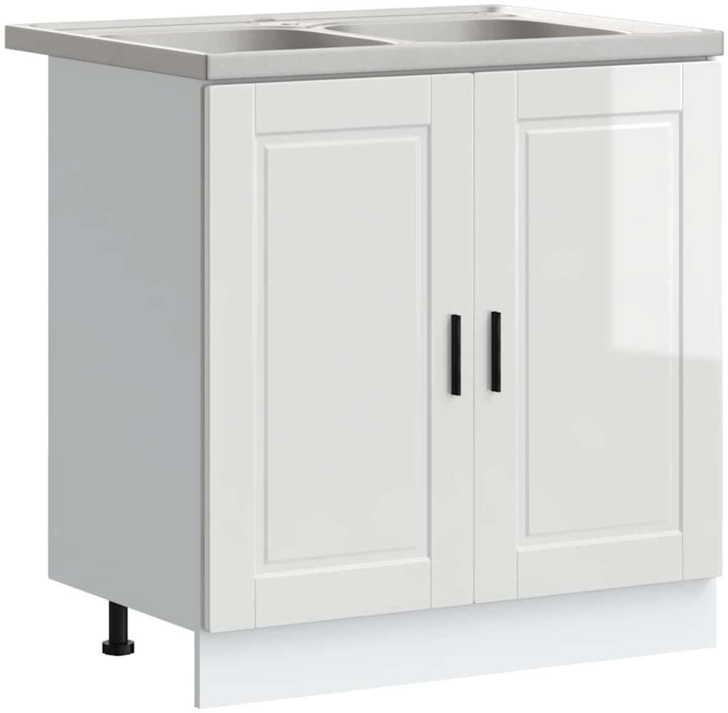 vidaXL Waschbecken-Unterschrank Porto 2 pcs Weiß 80 x 46 x 84.5 cm 3315023 Bild 1