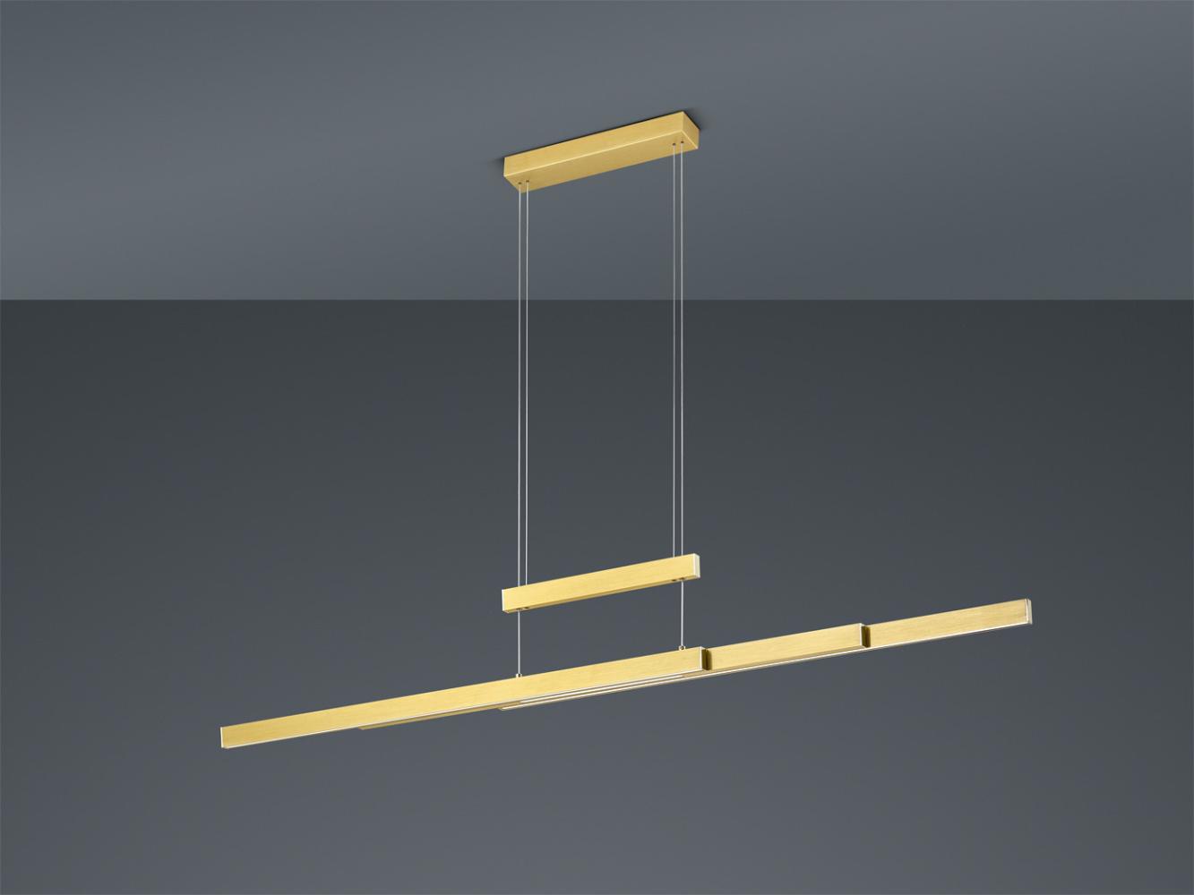 LED Pendelleuchte TRAJAN Messing höhenverstellbar & ausziehbar 95-150cm lang Bild 1