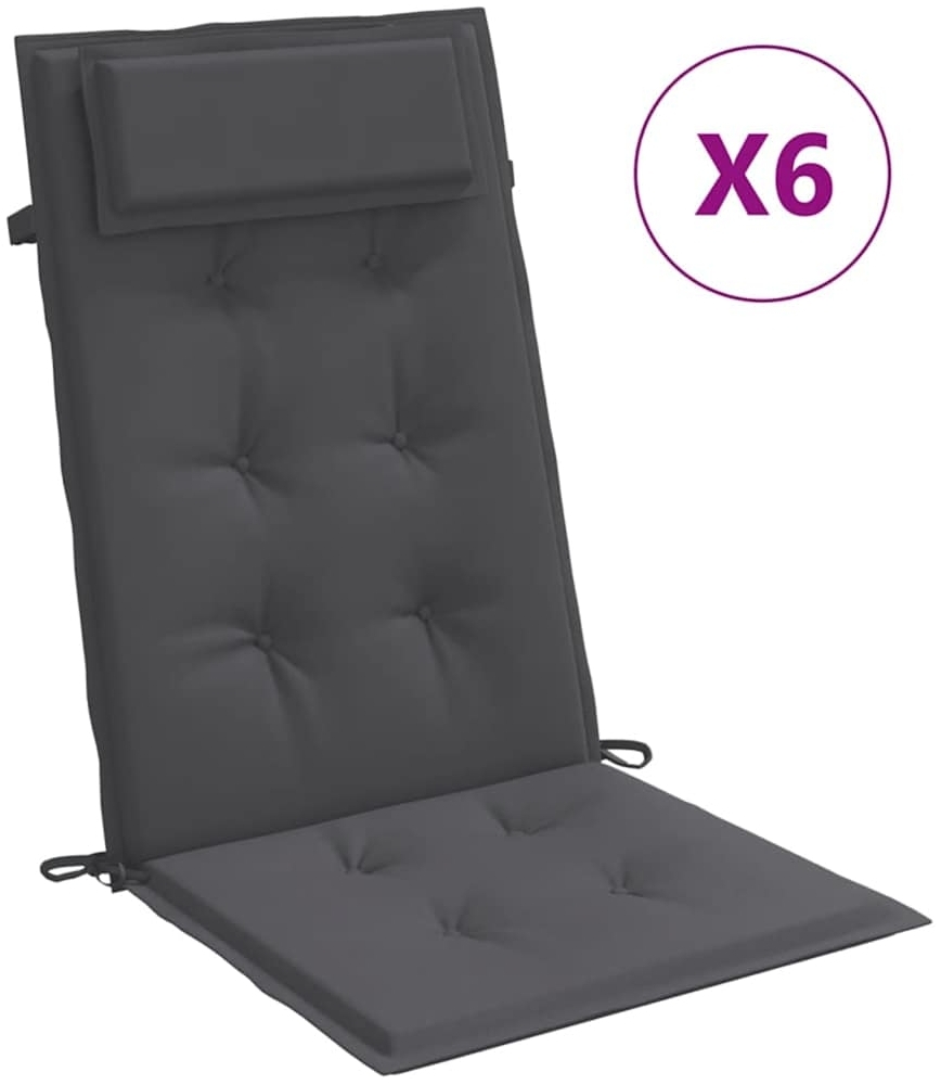 vidaXL Hochlehner-Auflagen 6 Stk. Anthrazit Oxford-Gewebe 361876 Bild 1