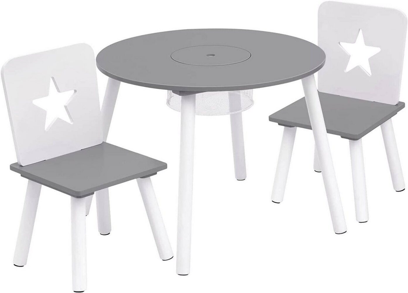 Woltu Kindersitzgruppe, Kindersitzgruppe Tisch-Set mit Stauraum, Kiefernholz Bild 1