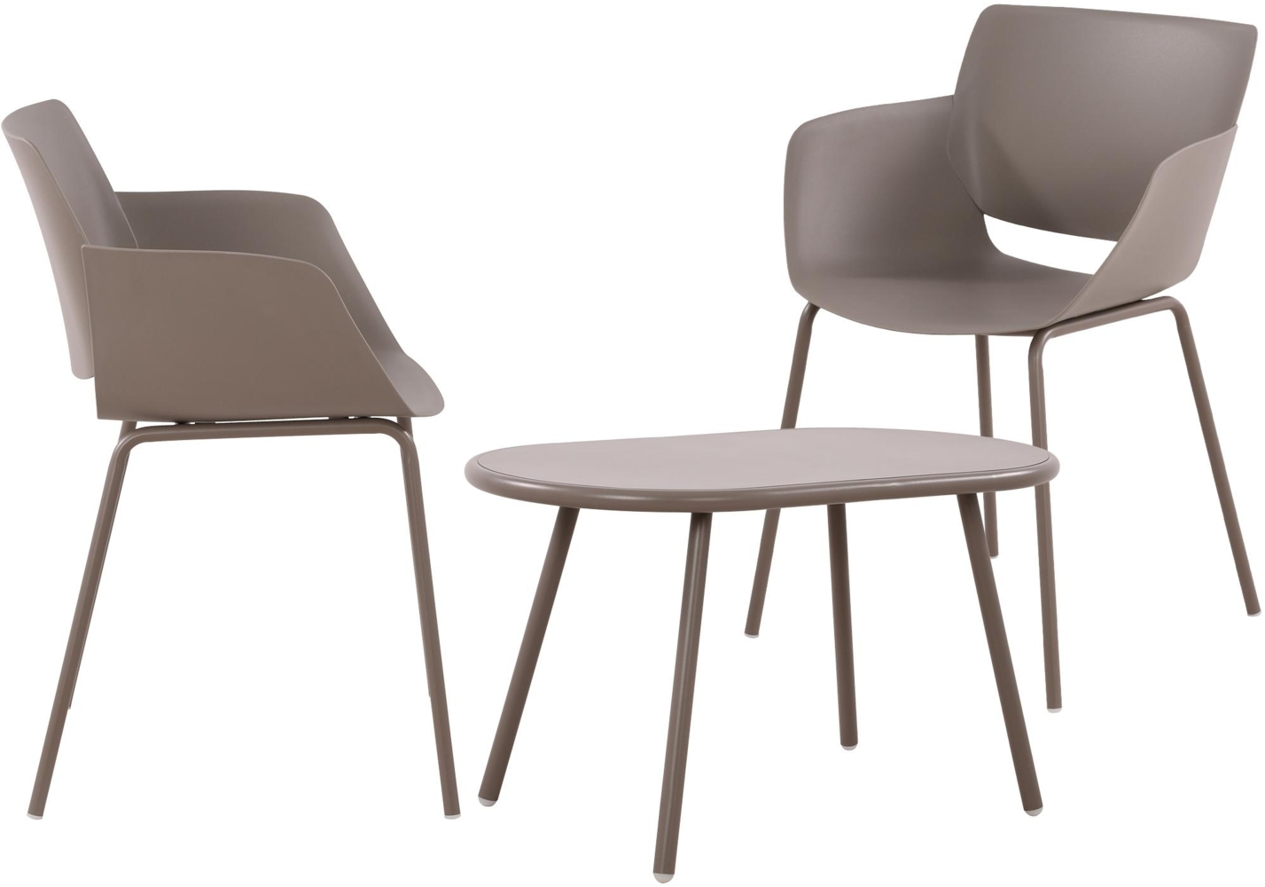 CLP Sitzgruppe Velvena Set Tisch Velva Stühle Alpena wetterfest und UV-beständig,taupe 2 Stühle Bild 1