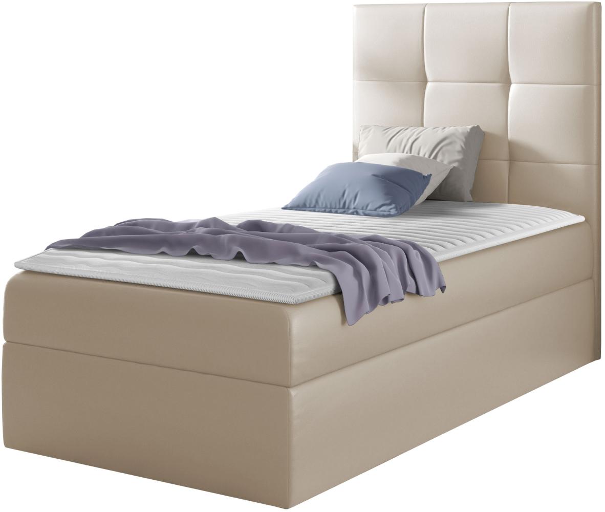 Boxspringbett 'Minvan 2' rechts beige 80 x 200 cm Bild 1