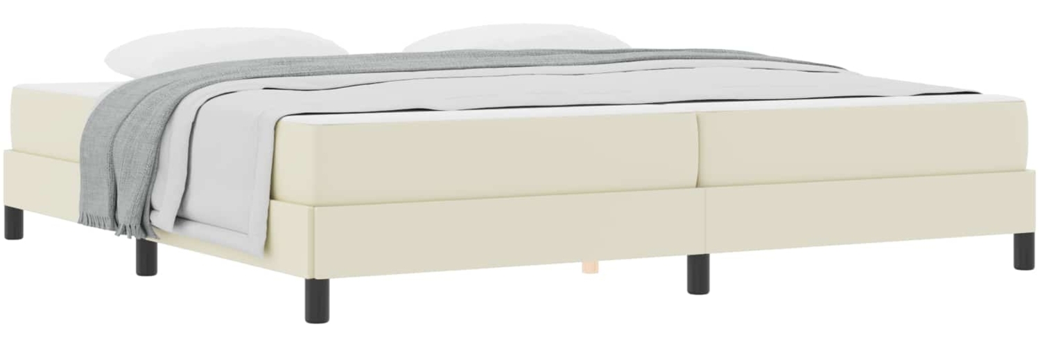 vidaXL Bettrahmen mit Matratze Creme 200 x 200 cm Stoff 3398650 Bild 1