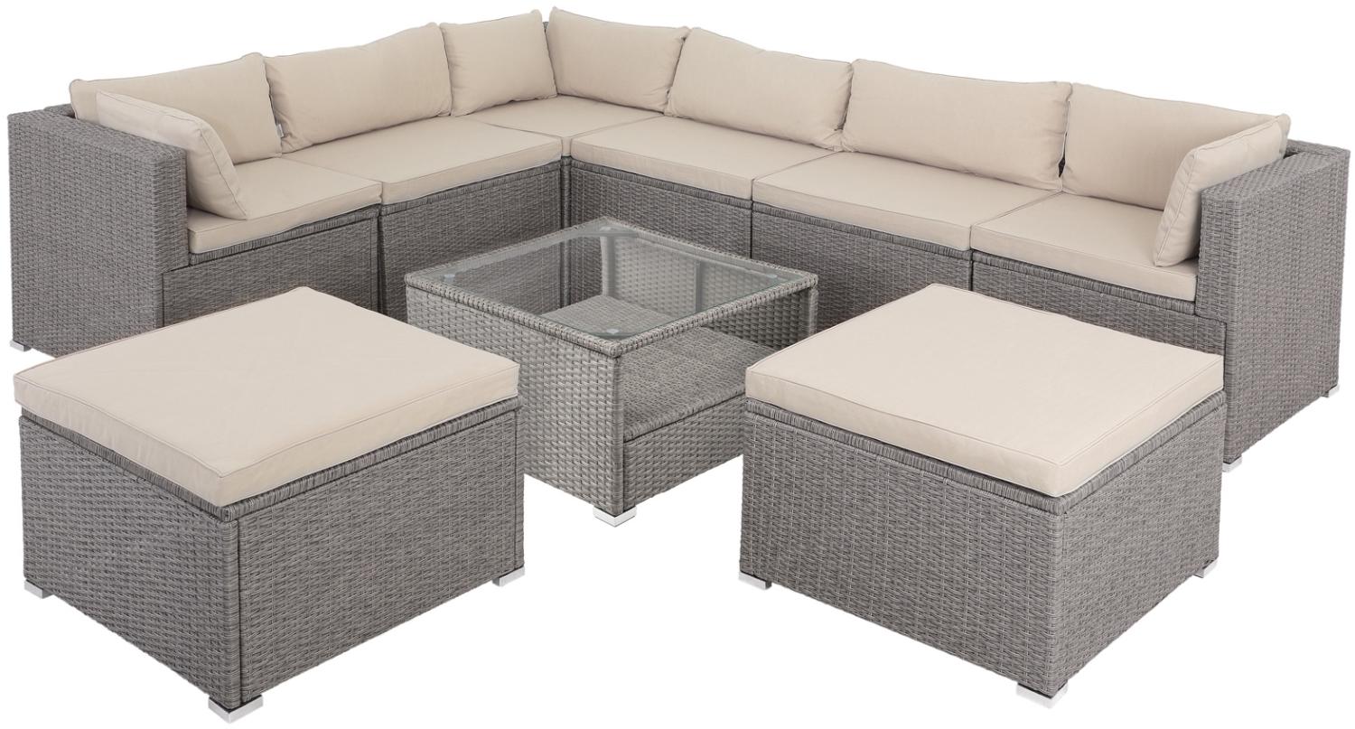 Casaria XXL Polyrattan Lounge Set 'Merlion', creme/creme Bild 1