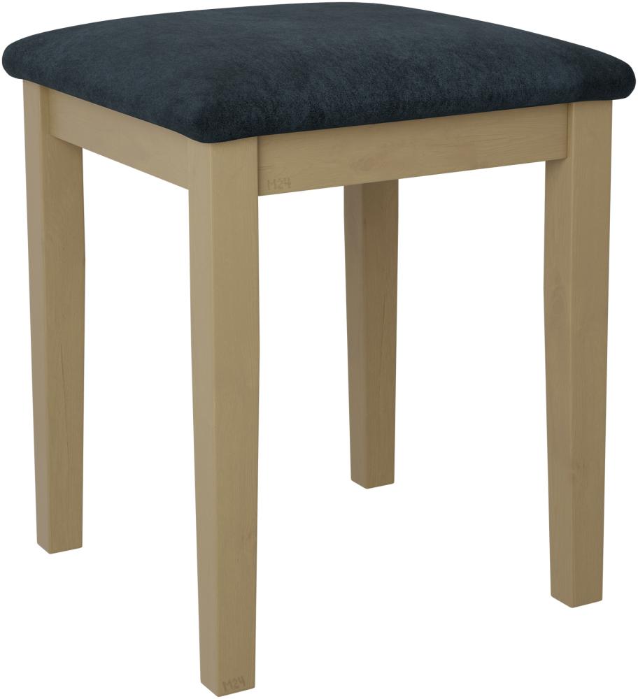 Hocker T3, Schemel bis 120 kg, aus Buchenholz, 36x36x47 cm (Stoff: Zetta 300, Holzfarbe: Sonoma) Bild 1