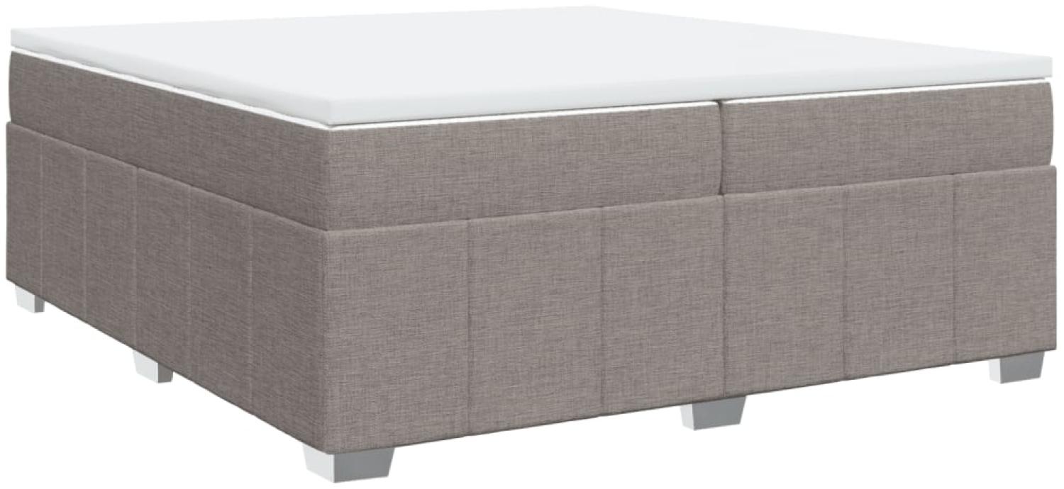 vidaXL Boxspringbett mit Matratze Taupe 200x200 cm Stoff 3285502 Bild 1