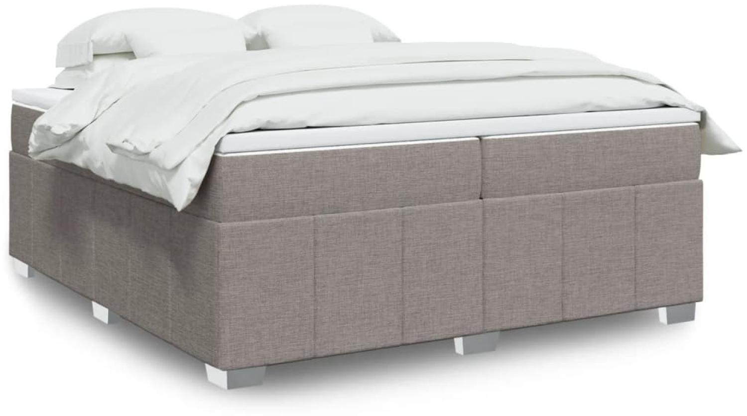 vidaXL Boxspringbett mit Matratze Taupe 200x200 cm Stoff 3285502 Bild 1