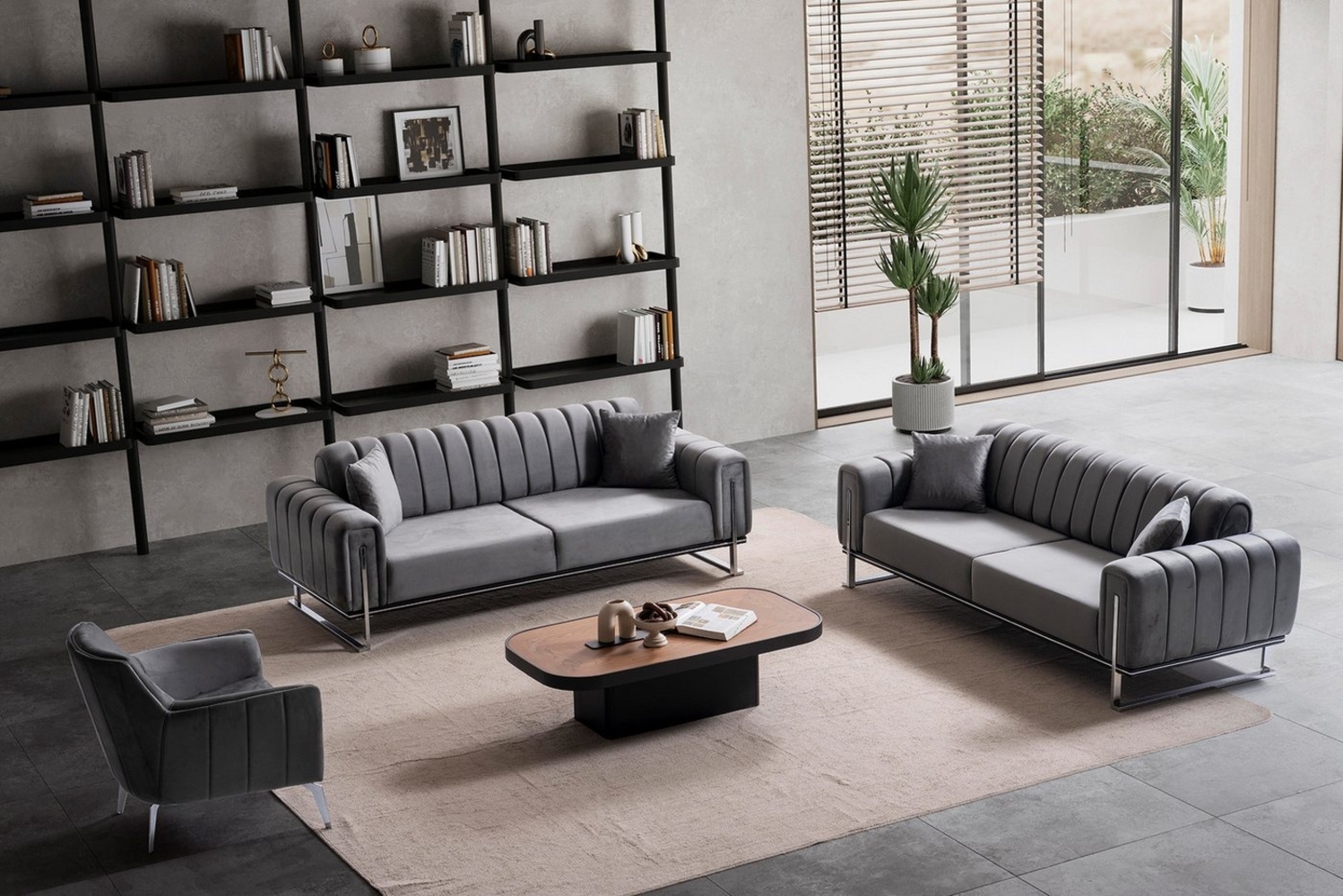 Özberk Sofa Paris Premium, Spar-Set 7 Teile, Wohnlandschaft Sofa Couch Garnitur, Polstergarnitur 3+3+1 Bild 1