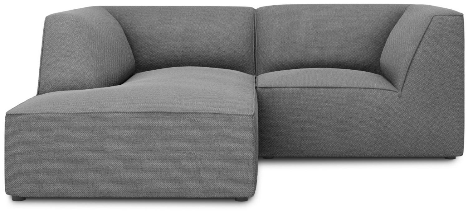 Micadoni 3-Sitzer Modular Ecke links Sofa Ruby | Bezug Grey | Beinfarbe Black Plastic Bild 1