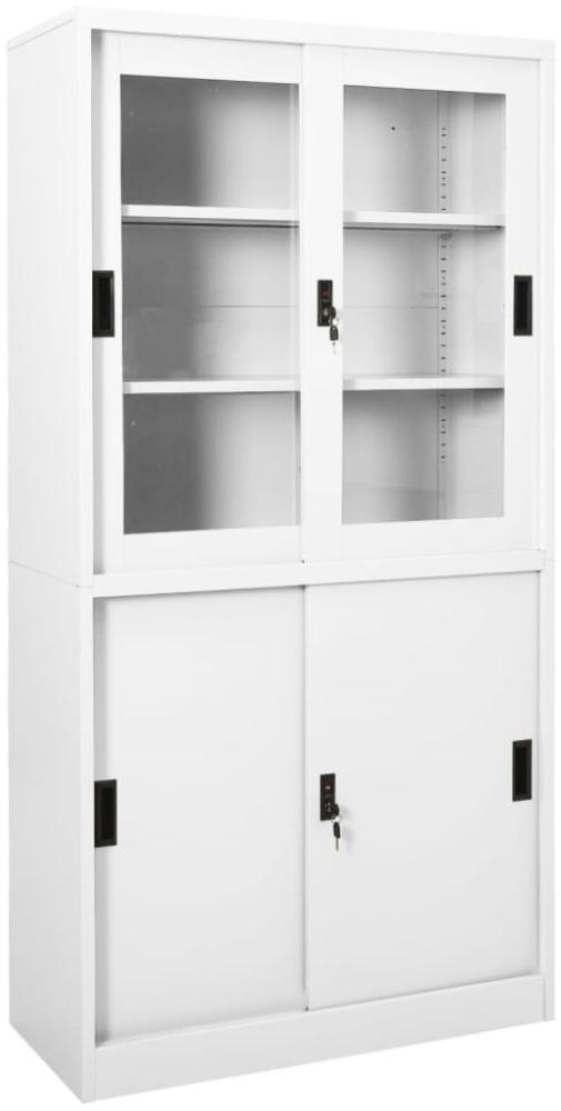 vidaXL Büroschrank mit Schiebetüren Weiß 90x40x180 cm Stahl 335962 Bild 1