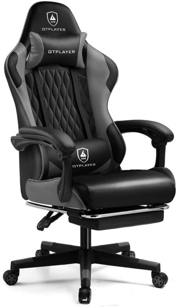 GTPLAYER Gaming-Stuhl Gamer Stuhl, Ergonomischer Bürostuhl mit Fußstütze, Kopfstütze und Lendenstütze Bild 1