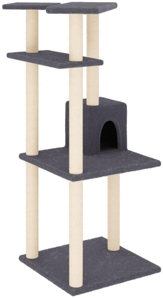 vidaXL Kratzbaum mit Sisal-Kratzsäulen Dunkelgrau 123 cm 171785 Bild 1