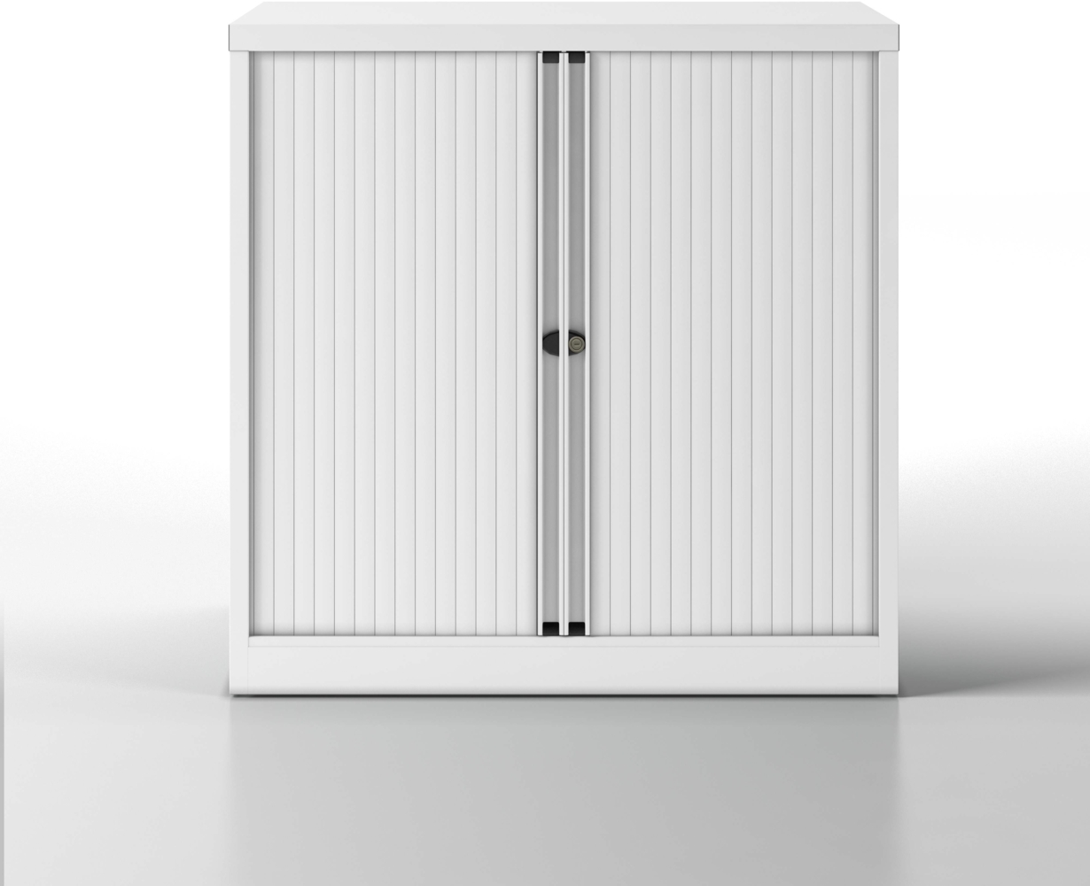 Rollladenschrank Essentials, mit 1 Fachboden für 2 Ordnerhöhen, Farbe verkehrsweiß Bild 1