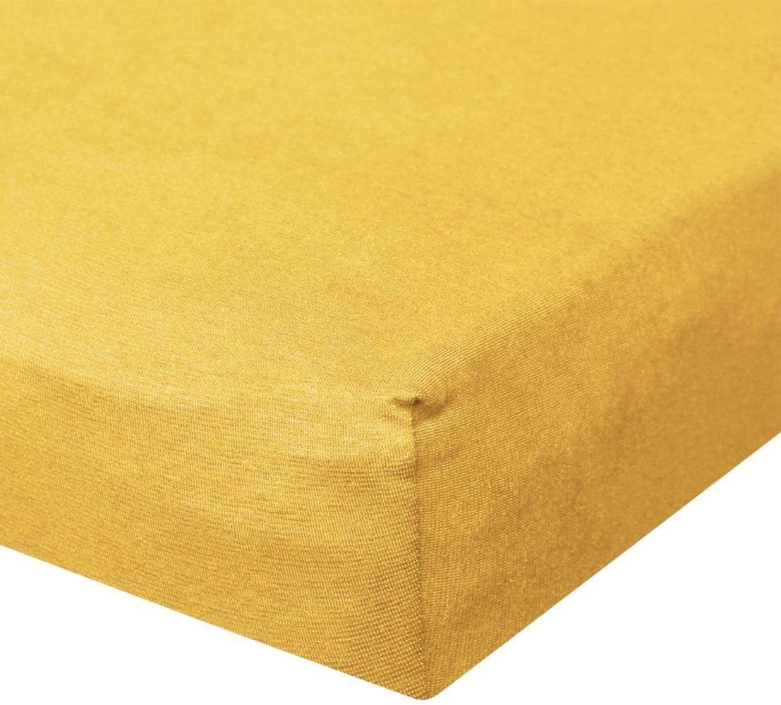 BettwarenShop Jersey Spannbetttuch Ultra-Stretch|200x220 - 220x240 cm| gold Bild 1