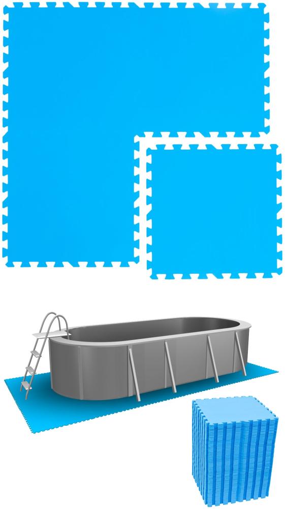 15m² Poolunterlage 64 Poolmatten 50x50cm in Blau Bild 1
