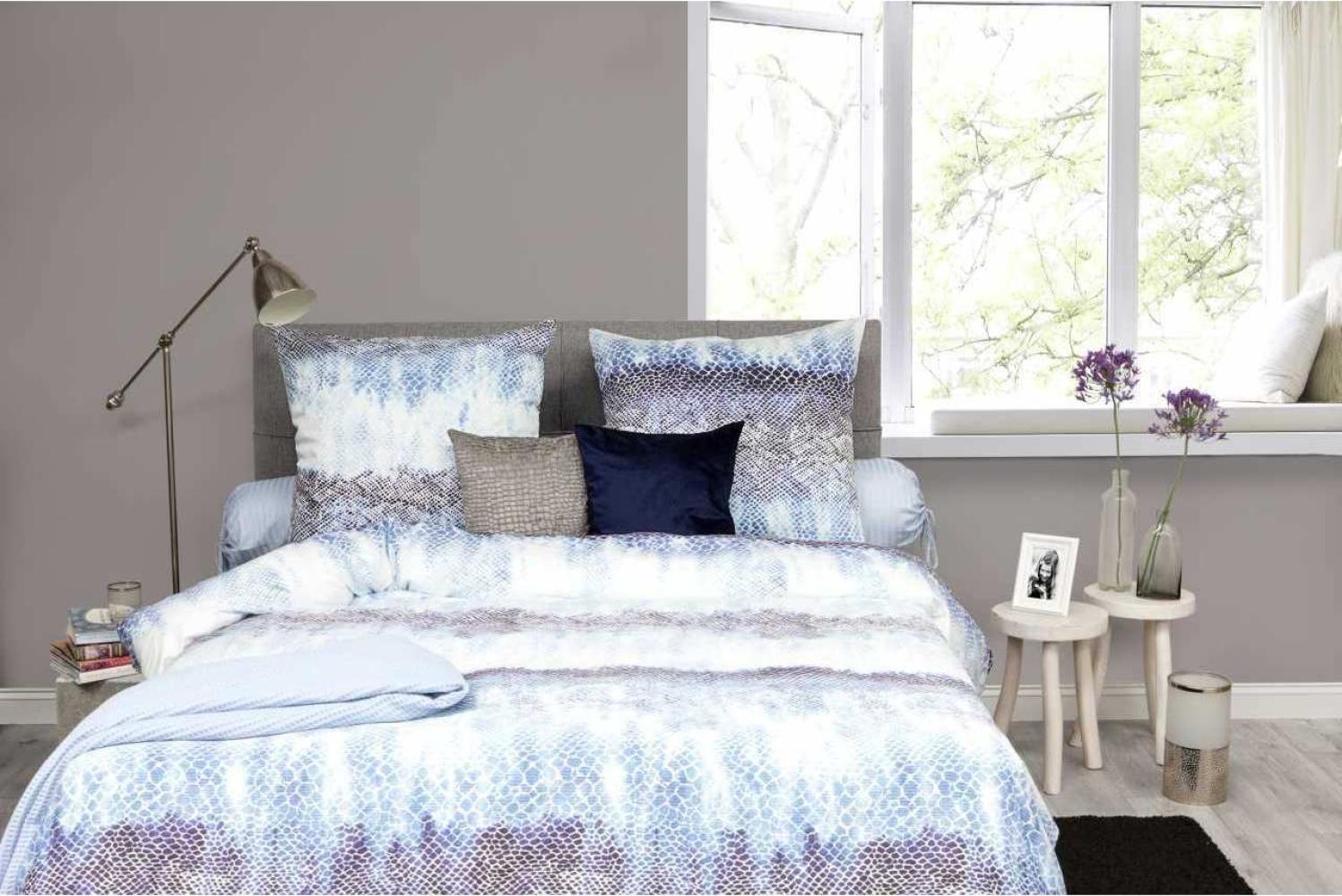 HnL Satin Bettwäsche Blau Refined Fedde 135x200 cm Bild 1