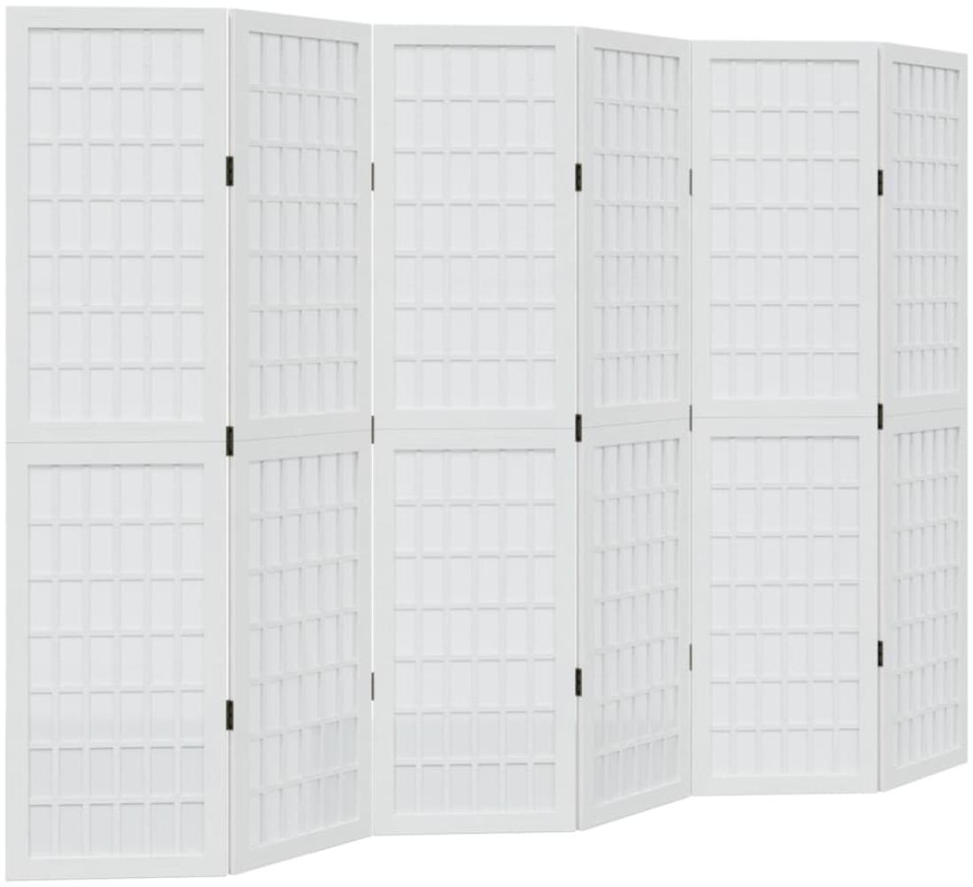 vidaXL 6-tlg. Raumteiler Weiß Massivholz Paulownia 358793 Bild 1