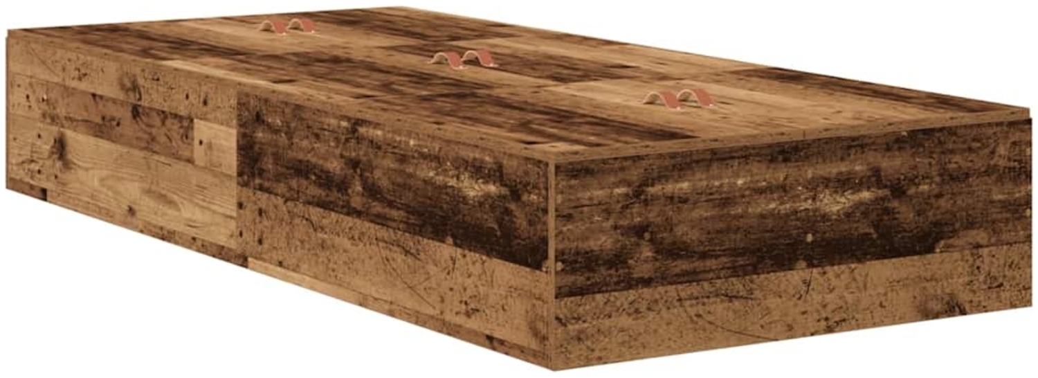 vidaXL Aufbewahrungsbettgestell Altholz 90 x 200 cm Holzwerkstoff 3335347 Bild 1