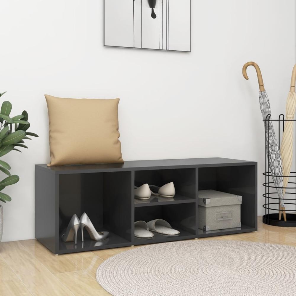 Schuhregal >3008931< (LxBxH: 105 x 35 x 35 cm) in Hochglanz-Grau - 105 x 35 x 35 (LxBxH) Bild 1
