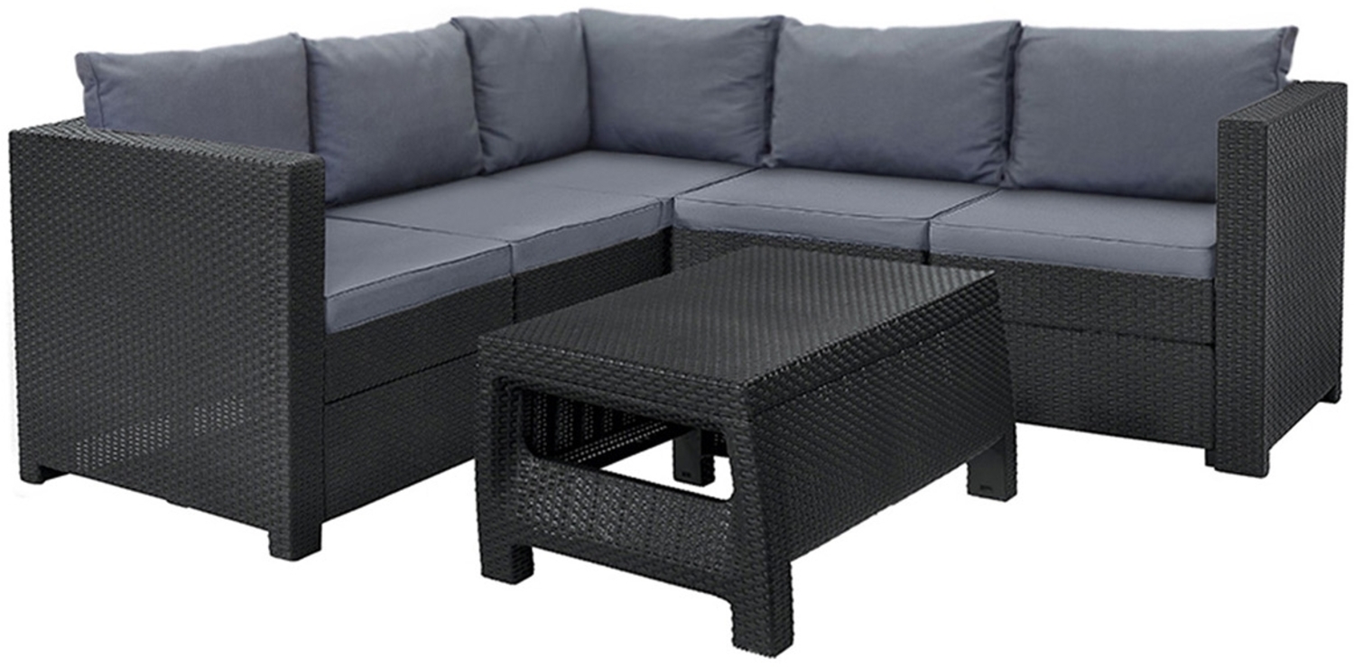 Keter Loungemöbel Set Provence | inkl. Corfu Tisch und Kissen in anthrazit | Rattanoptik | Made in Europe Bild 1